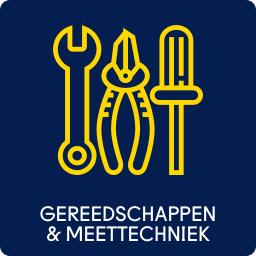 Pictogram gereedschappen en meettechniek: tang, ringsleutel en schroevendraaier